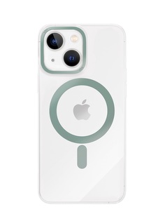 Чехол защитный VLP Line case with MagSafe для iPhone 14, зеленый