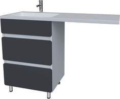 Тумба белый матовый/серый матовый 57 см Stella Polar Корделия SP-00001043