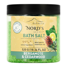 Соль для ванн NORDS SECRET с эфирным маслом Бергамот и кедр тонизирующая 520 г