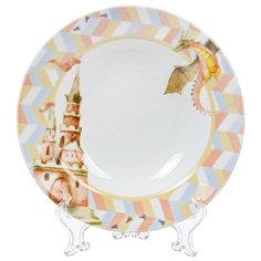 Тарелка суповая, фарфор, 20 см, круглая, Страна Драконов, Добрушский фарфоровый завод, 2С1751Ф34