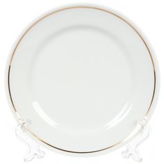 Тарелка десертная, керамика, 17 см, отводка золотом, круглая, Идиллия, Добрушский фарфоровый завод, 4С0340Ф34