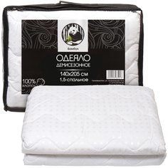 Одеяло 1.5-спальное, 140х205 см, Бамбук, 250 г/м2, всесезонное, чехол 100% хлопок, кант