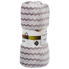 Плед 1.5-спальный, 150х200 см, фланель, жаккард, 100% полиэстер, Texrepublic, GY9 037, серый, 92567