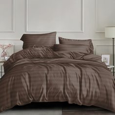 Постельное белье 2-спальное, простыня 220х240 см, 2 наволочки 70х70 см, пододеяльник 175х215 см, Stripe, страйп-полисатин, с европр, 18-1314