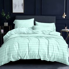 Постельное белье 1.5-спальное, простыня 150х215 см, 2 наволочки 70х70 см, пододеяльник 145х215 см, Stripe, страйп-полисатин, 12-5209