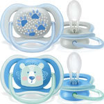 Соска-пустышка Philips Avent ultra air SCF085/03 с футляром для хранения и стерилизации 2 шт, 6-18 мес