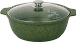 Кастрюля-жаровня Kukmara 4 л со стеклянной крышкой, Trendy style malachite (ж41tsml)