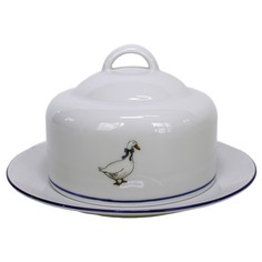 Масленки масленка THUN Saphyr Гуси 18х4,5см круглая фарфор