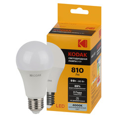 Лампы светодиодные лампа светодиодная KODAK 9Вт E27 810Лм 4000К груша