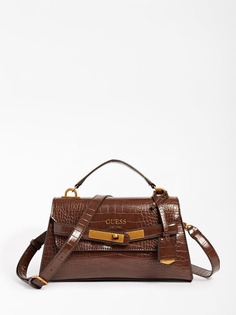 Сумка С Ручками «Enisa» С Имитацией Крокодиловой Кожи Guess