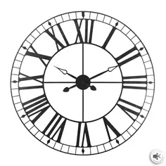 Часы настенные Atmosphera Vintage круглые металл цвет черный бесшумные ø90 см