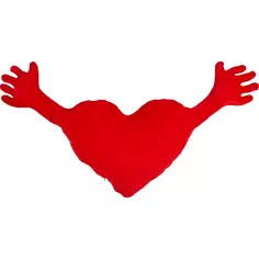 Подушка Сердце 40x101 см цвет красный Без бренда