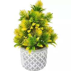 Искусственное растение в горшке 8x8x21 см цвет светло-зеленый полиэстер Без бренда