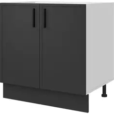 Шкаф напольный Неро 80x82.5x58 см ЛДСП цвет серый Delinia