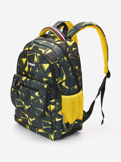 Рюкзак TORBER CLASS X, черно-желтый с орнаментом, полиэстер, 45 x 30 x 18 см + Пенал в подарок!, Желтый