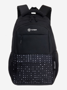 Рюкзак TORBER CLASS X, черный с орнаментом, полиэстер 900D, 45 x 30 x 18 см + Мешок для обуви!, Черный