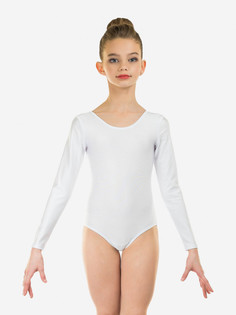 Купальник гимнастический хлопковый Танцующие, Белый