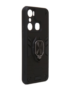 Чехол DF для Infinix Hot 20i с магнитом и кольцом Black inArmor-04