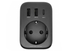 Зарядное устройство Ugreen CD314 DigiNest Outlet Extender 2xUSB-A + USB-C 30W Black 90613