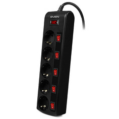 Сетевой фильтр Sven SF-05PL 5 Sockets 1.8m Black SV-015152