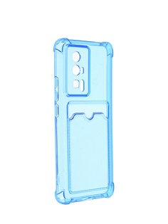 Чехол iBox для Poco F5 Pro Crystal с кардхолдером Silicone Blue УТ000035538