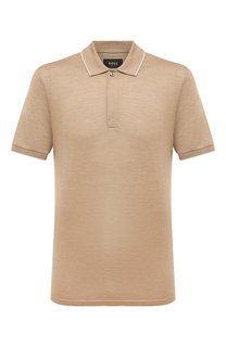 Поло из хлопка и шелка Boss Camel