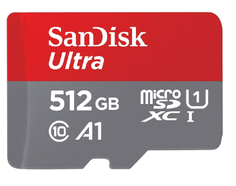 Карта памяти MicroSDXC 512GB SanDisk SDSQUAC-512G-GN6MN Ultra A1 C10 U1 UHS-I 150MB/S, без адаптера