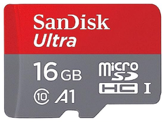 Карта памяти MicroSDHC 16GB SanDisk Ultra Class 10 UHS-I A1 100MB/s