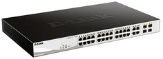 Коммутатор управляемый D-link DGS-1210-28MP/F4A 24x10/100/1000Base-T PoE (PoE-бюджет 370 Вт), 4x1000Base-X SFP, L2