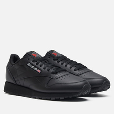 Мужские кроссовки Reebok Classic Leather, цвет чёрный