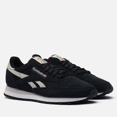 Мужские кроссовки Reebok Classic Leather, цвет чёрный