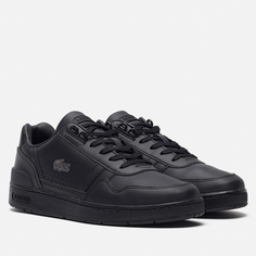Мужские кроссовки Lacoste T-Clip Leather, цвет чёрный, размер 46 EU