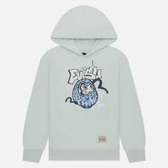 Мужская толстовка Evisu Heritage Daruma Denim Applique Hoodie, цвет зелёный