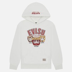 Мужская толстовка Evisu Heritage Wadaiko Daruma Embroidered Hoodie, цвет белый, размер S