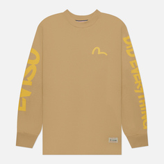 Мужской лонгслив Evisu Heritage Graffiti Wording Printed, цвет бежевый