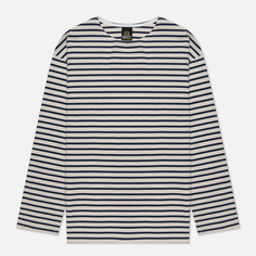 Мужской лонгслив FrizmWORKS Patch Stripe Boat Neck, цвет белый