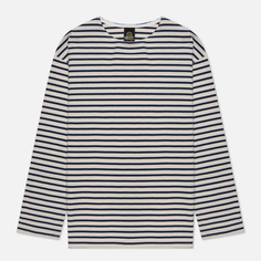 Мужской лонгслив FrizmWORKS Patch Stripe Boat Neck, цвет белый, размер L