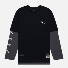 Мужской лонгслив Evisu Collage Baby Godhead Print & Embroidered, цвет чёрный