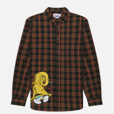 Мужская рубашка Butter Goods x The Smurfs Harmony Plaid, цвет зелёный, размер XXL