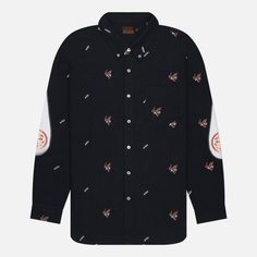 Мужская рубашка Evisu Evisu & Eagle All Over Print Embroidered Daicock, цвет чёрный, размер M