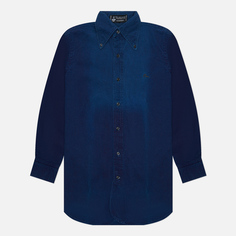 Мужская рубашка Evisu Nashville 3 Button-Down Indigo Dyed, цвет синий, размер XL