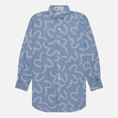 Мужская рубашка Evisu Nashville 3 Button-Down Check Kamome, цвет голубой, размер XL