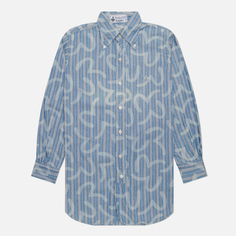 Мужская рубашка Evisu Nashville 3 Button-Down Stripe Kamome, цвет голубой, размер M