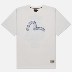 Мужская футболка Evisu Heritage Graffiti Daruma Sticker Printed, цвет белый, размер M