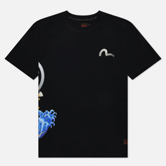 Мужская футболка Evisu Printed Samurai & Seagull Embroidered, цвет чёрный, размер XXL