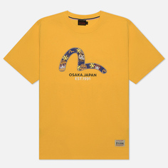 Мужская футболка Evisu Heritage Wadaiko Seagull Printed, цвет жёлтый, размер XXL