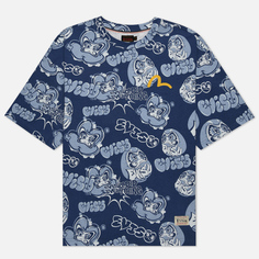 Мужская футболка Evisu Heritage Graffiti Daruma All Over Print, цвет синий, размер XL