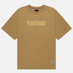 Мужская футболка Evisu Heritage No.1 Daruma & Fortune-Cat Printed, цвет бежевый, размер S