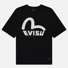 Мужская футболка Evisu New Seagull & Evisu Printed, цвет чёрный