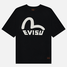 Мужская футболка Evisu New Seagull & Evisu Printed, цвет чёрный, размер XXL